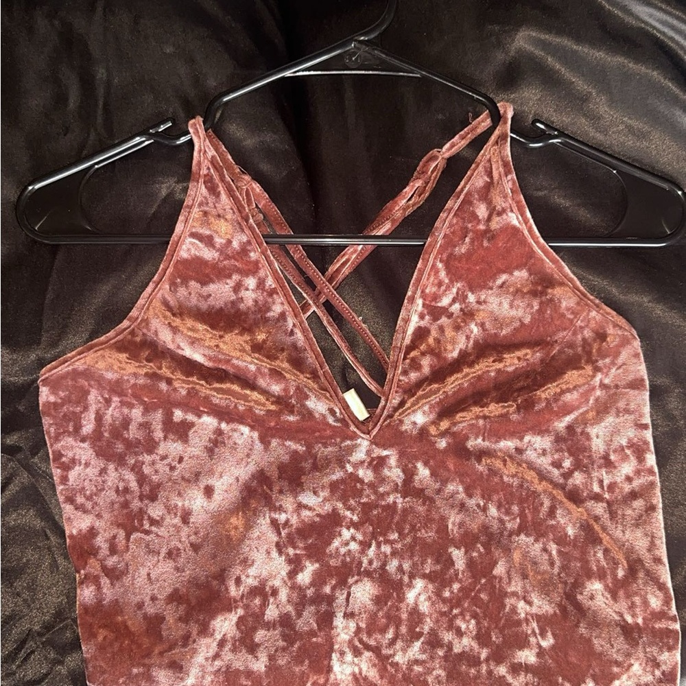 Velvet Strappy Tank Top